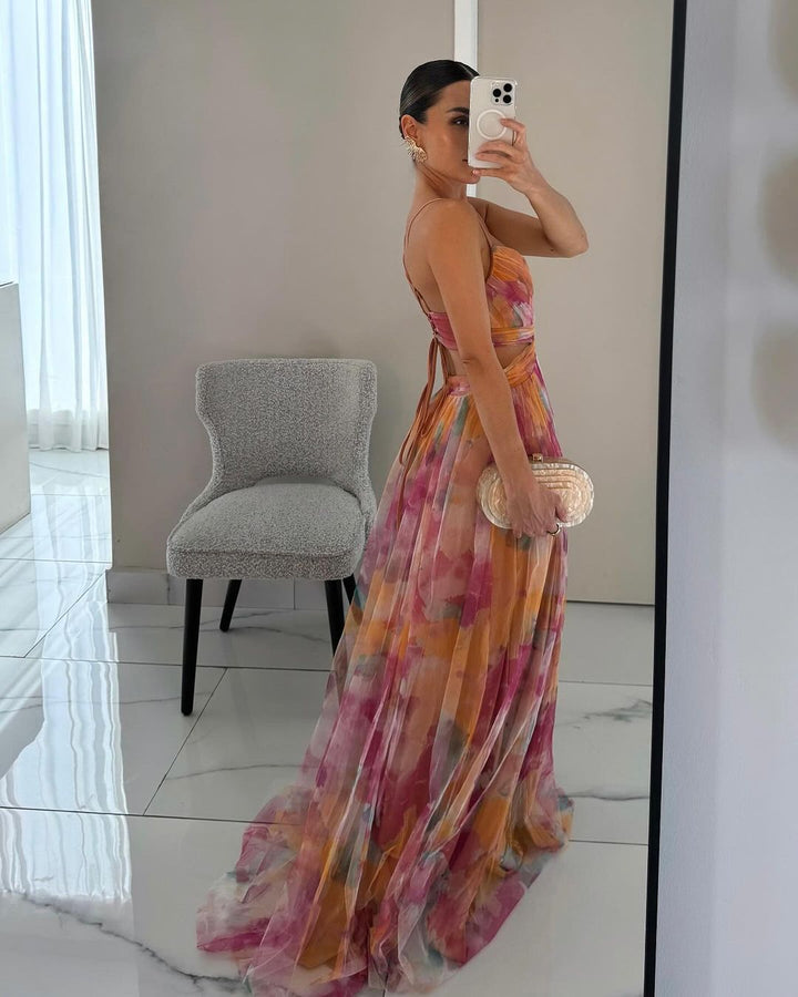 Dörte | Enchanting Maxi Dress with Floral Print
