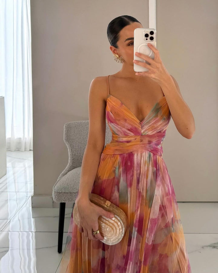 Dörte | Enchanting Maxi Dress with Floral Print