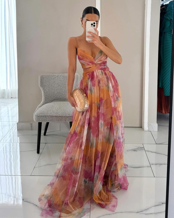 Dörte | Enchanting Maxi Dress with Floral Print