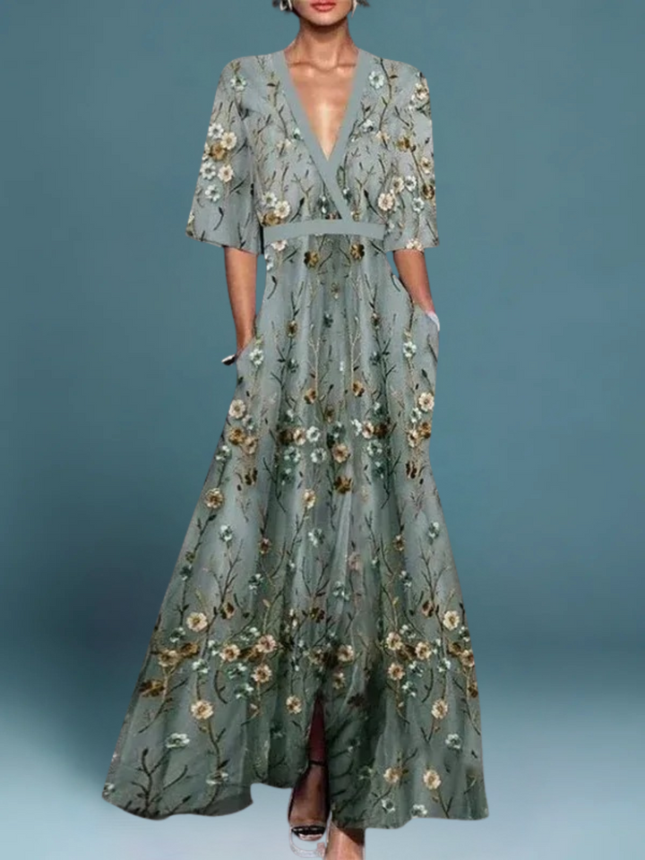 FLORENCE | Elegant and Sophisticated Long Flower Dress