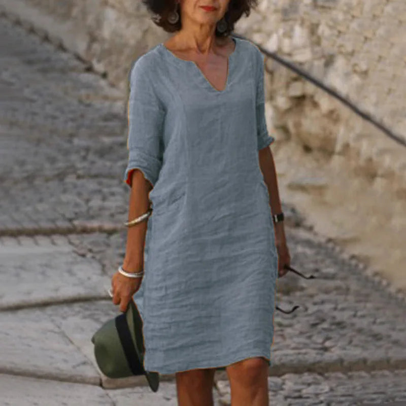 Mira – Casual Cotton Vintage-Inspired Mini Dress