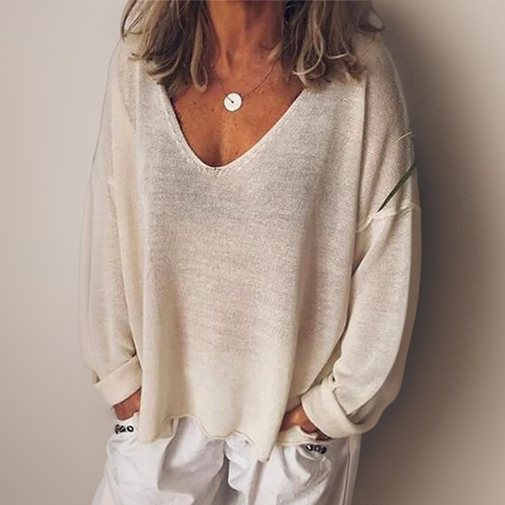 Malorie™ - Comfortable Long Sleeve V-Neck Shirt