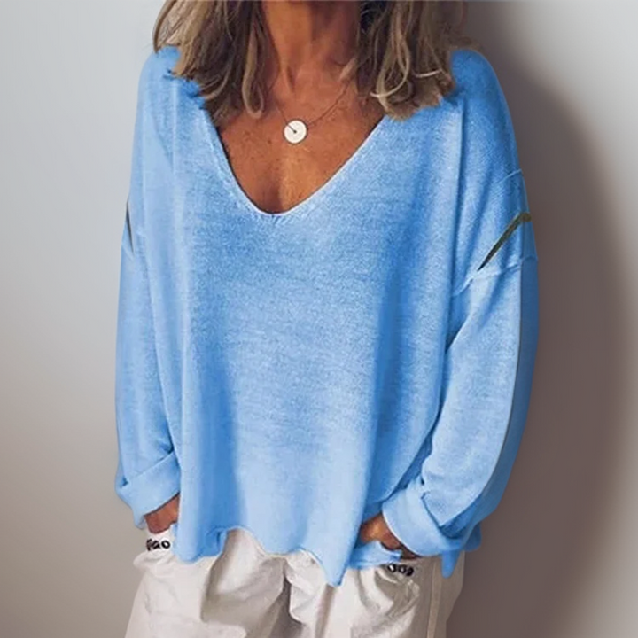 Malorie™ - Comfortable Long Sleeve V-Neck Shirt