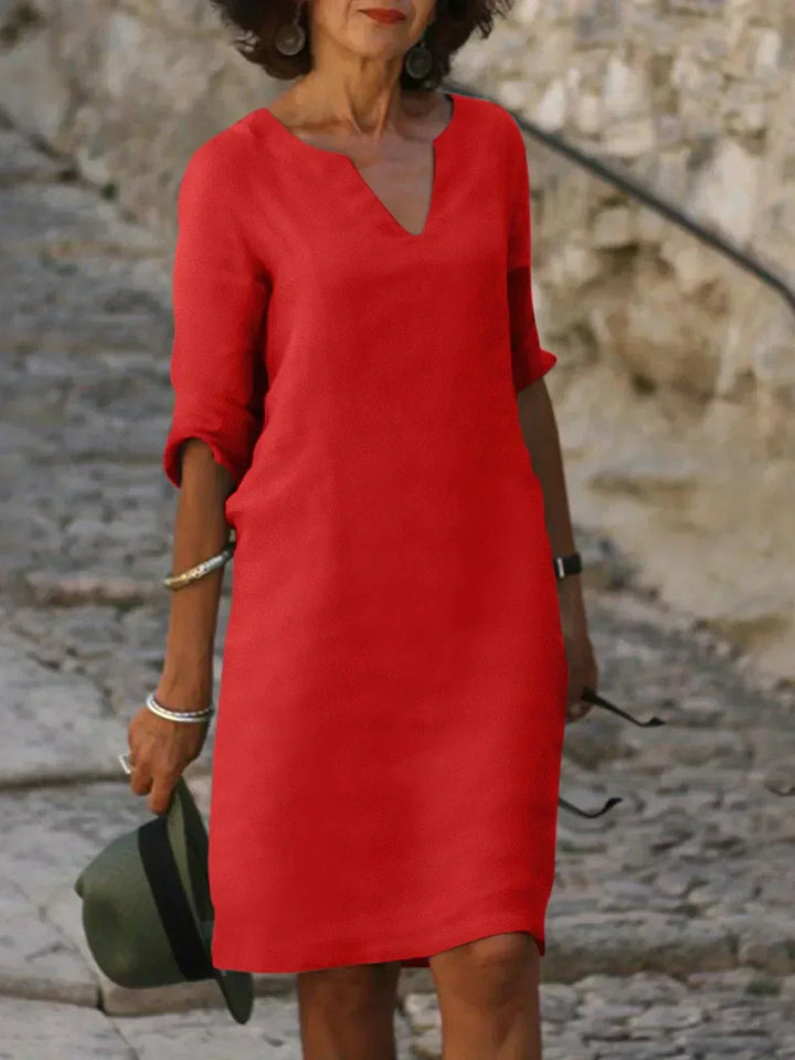 Suzan - Elegant Dress with V-Neck